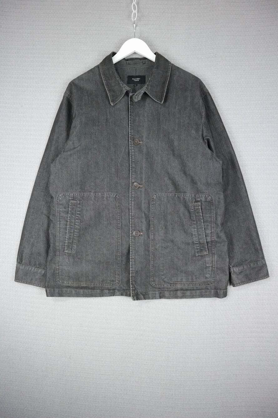 Sacsny Y'Saccs Gray Denim Blend Utility Chore Jacket Men's Size L